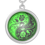 Roses, vert et noir de Yin Yang Pendentifs