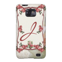 Roses vintages, damassé et monogramme coque samsung galaxy s2