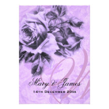 roses vintages du mariage 5x7 élégant pourpres faire-parts