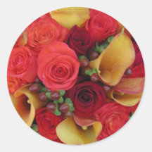 Roses, zantedeschias et baies autocollants