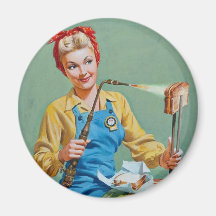 Rosie le rivoir fait le fromage grillé magnets pour réfrigérateur
