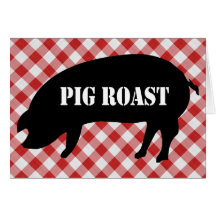 Rôti Checkered de silo de porc, rouge et blanc de  Carte De Vœux