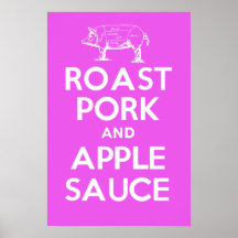Rôti de porc et compote de pommes poster
