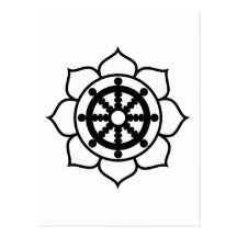 Roue de Dharma de fleur de Lotus Carte Postale