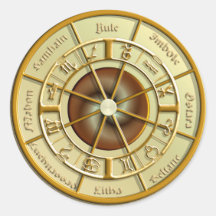 Roue de Wiccan de l'année Adhésifs Ronds