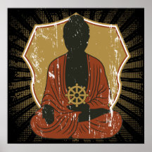 Roue méditante de Bouddha Dharma Posters