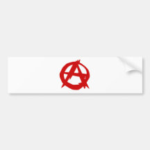 Rouge A de symbole d'anarchie et cercle sans règle Autocollants Pour Voiture