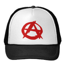 Rouge A de symbole d'anarchie et cercle sans règle Casquette
