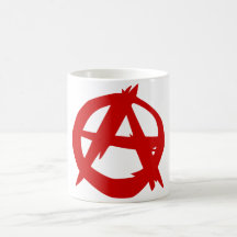 Rouge A de symbole d'anarchie et cercle sans règle Tasse