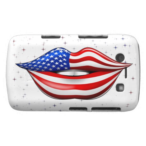 Rouge à lèvres de drapeau des Etats-Unis sur les l Étui Blackberry Bold