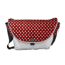Rouge avec à pois blanc : Sac messenger Sacoches