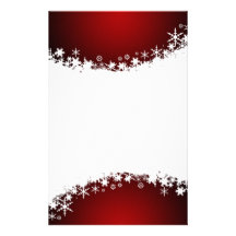 Rouge avec la papeterie blanche de flocon de neige papier à lettre personnalisé