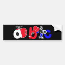 Rouge, blanc, bleu et noir, logo d'alphabet d'ABC Adhésifs Pour Voiture