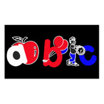 Rouge, blanc, bleu et noir, logo d'alphabet d'ABC Cartes De Visite Personnelles