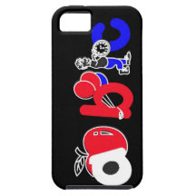 Rouge, blanc, bleu et noir, logo d'alphabet d'ABC Coques iPhone 5