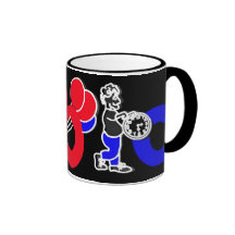Rouge, blanc, bleu et noir, logo d'alphabet d'ABC Tasse À Café