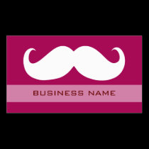 Rouge blanc drôle de moustache et de plaine cartes de visite