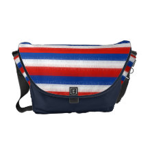 Rouge, blanc et bleu barré : Sac messenger Sacoches