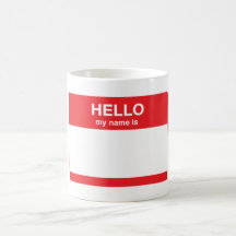 Rouge - bonjour, mon nom est (votre texte) mugs
