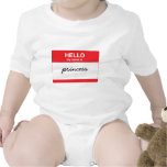 Rouge - bonjour, mon nom est (votre texte) t-shirt