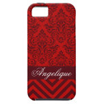 Rouge | Bourgogne de concepteur de damassé de Chev iPhone 5 Case