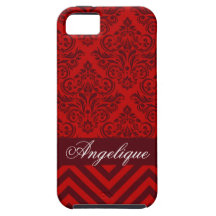 Rouge | Bourgogne de concepteur de damassé de Chev iPhone 5 Case