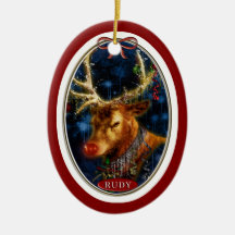 Rouge d'art numérique de renne de Rudy Décorations Pour Sapins De Noël