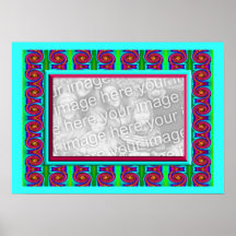 Rouge de boucles et cadre lumineux de photo de tur posters