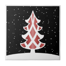 Rouge de ciel de Milou de rubans d'arbre de Noël Carreaux