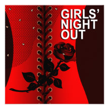 Rouge | de filles de corset de rose de noir de la  invitations personnalisées