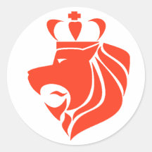 Rouge de lion couronné par reggae de Rasta Autocollants