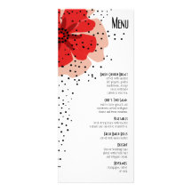 Rouge de menu de dîner de pavots de poivre bristols