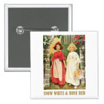 Rouge de neige blanc et de rose pin's avec agrafe