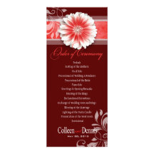 Rouge de programme de mariage du rouleau 1 de marg bristols personnalisés