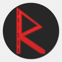 Rouge de Raidho Rune Adhésifs Ronds