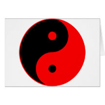 Rouge de Taijitu de Chinois de signe de Taoism de  Cartes De Vœux