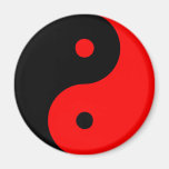 Rouge de Taijitu de Chinois de signe de Taoism de  Aimant Pour Réfrigérateur
