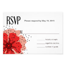 Rouge des pavots RSVP de poivre Faire-parts