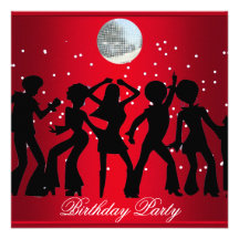 Rouge d'invitation de fête d'anniversaire des anné