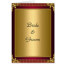 Rouge d'or d'invitation de carte de mariage