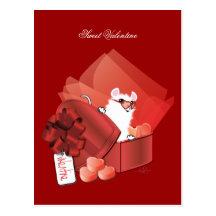 Rouge doux de coeur de Valentine Carte Postale