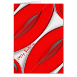 Rouge et blanc de joyeux anniversaire carte de vœux