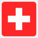 Rouge et blanc suisses de la Suisse d'amour du dra Stickers Carrés