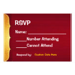Rouge et carte de l'or RSVP Invitations Personnalisées