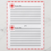 Rouge et cartes de recette de dessert de plaid vér prospectus personnalisés