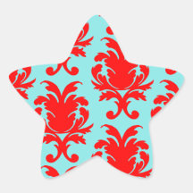 rouge et damassé formelle d'aqua belle autocollants