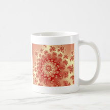 Rouge et fractale de dentelle d'or tasses