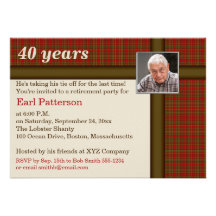 Rouge et plaid de Brown, invitation de retraite