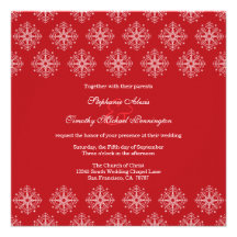 Rouge + faire-part de mariage blanc d'hiver de flo