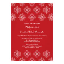 Rouge + faire-part de mariage blanc d'hiver de flo